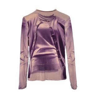 beautiful rare purple Jean Paul Gaultier maille femme ‘Le Twin’ fitted mesh top